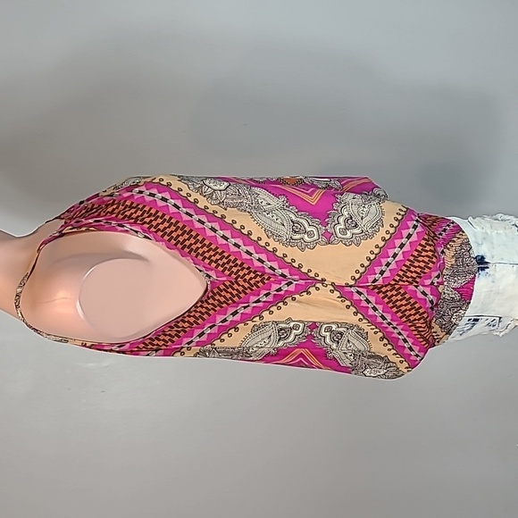 Blanco top Maximalist Resortwear Indie Boho Banded Artsy Size Medium Y2K Flowy - Picture 5 of 9